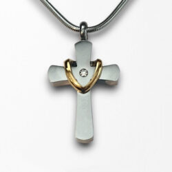 Gold Heart Cross - Small