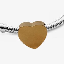 Gold Tiny Sliding Heart Charm