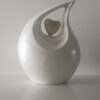 Heart in my Tear Drop Urn - White and Gold