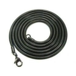 Alternative view of Black Stainless Steel Snake Chain