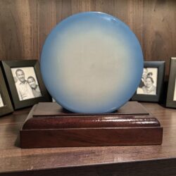 Alternative view of Serenity Round Aluminium Urn – Blue