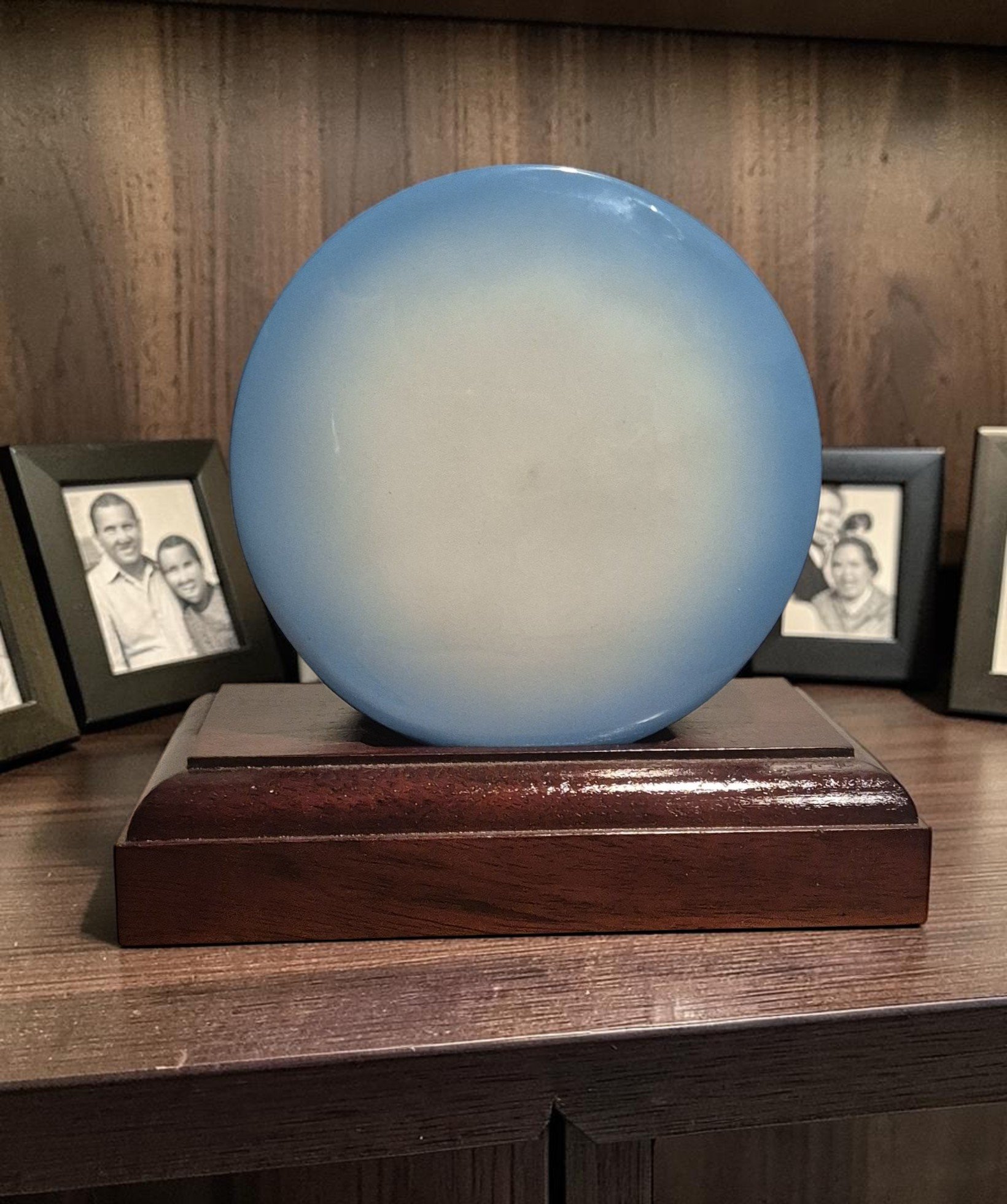 Serenity Round Aluminium Urn – Blue - Image 2