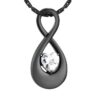 Black Infinity with Heart Gem