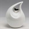 Heart in my Tear Drop Urn - White and Silver