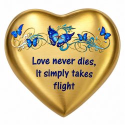 Gold Heart Urn - Love Never Dies
