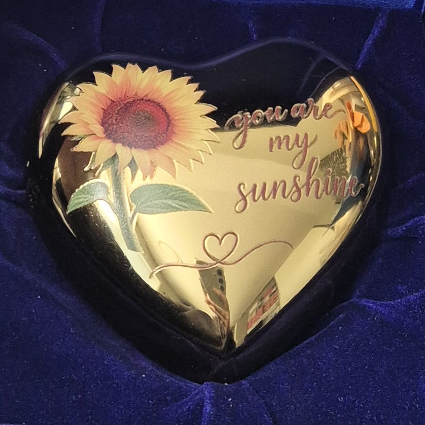 Gold Heart Urn - You are my sunshine - Image 2